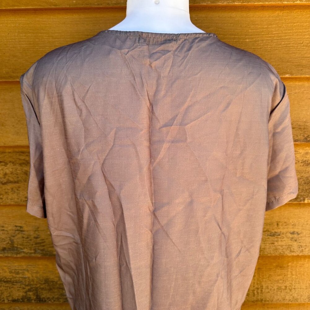 Miss Look Grey Floral Short Sleeve Top Size XL - Picture 7 of 8